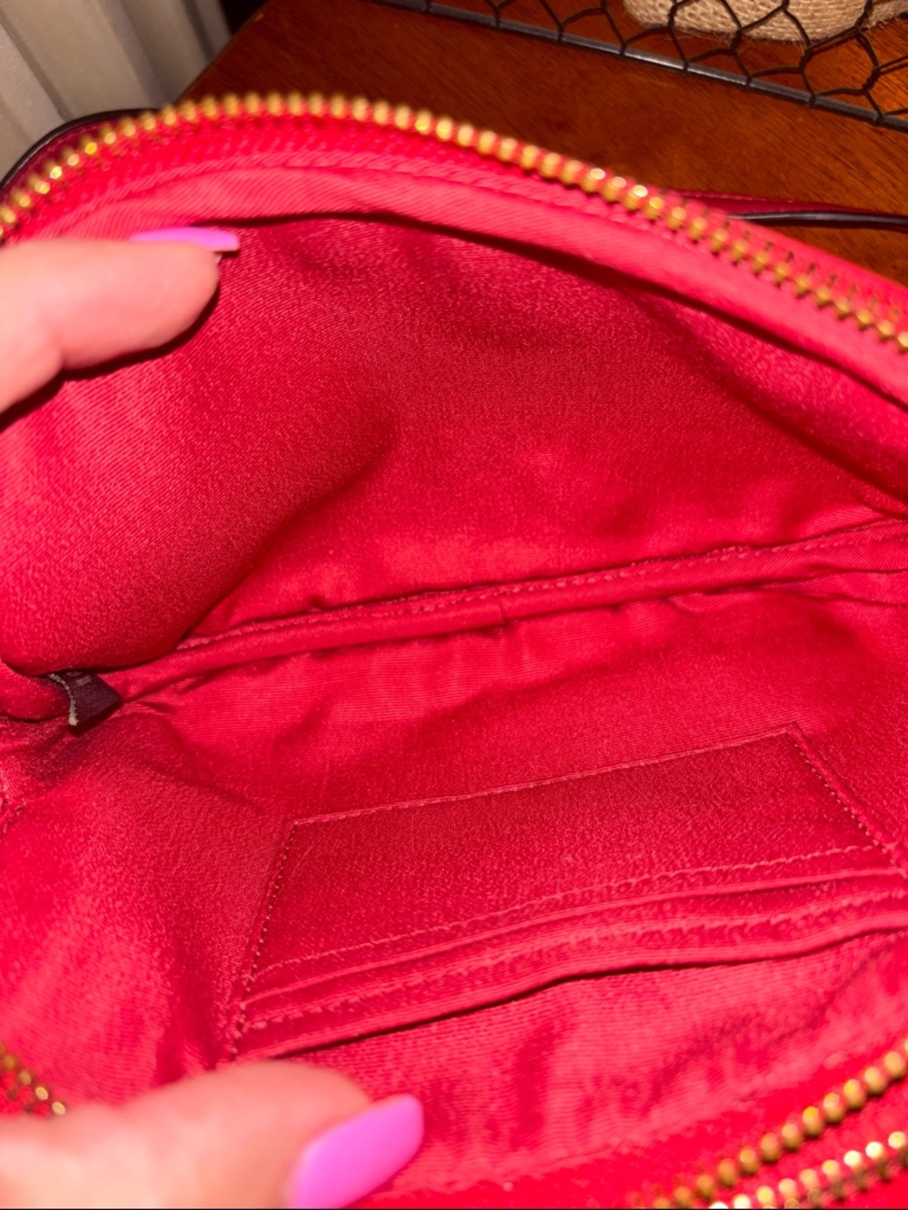 Coach Pebbled Leather Double Zip Crossbody Pouch EUC - Picture 6 of 9